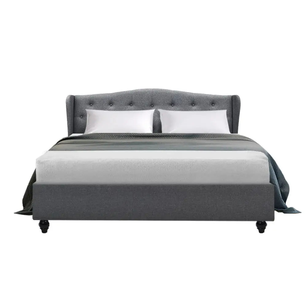 Artiss Bed Frame Queen Size Grey PIER - Furniture > Bedroom > Beds & Bed Frames