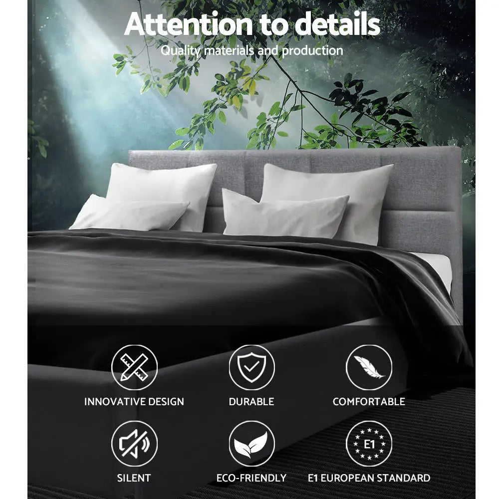 Artiss Bed Frame Queen Size Grey TINO - Furniture > Bedroom