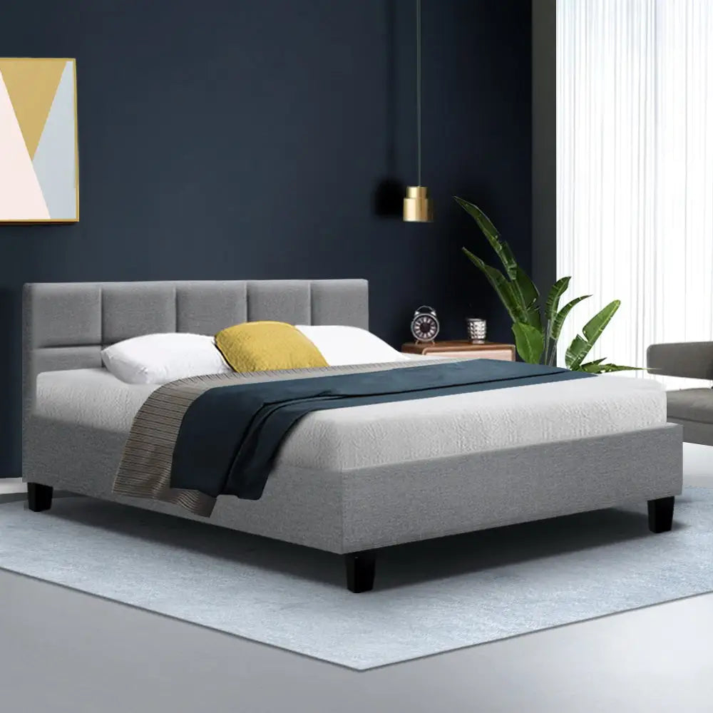 Artiss Bed Frame Queen Size Grey TINO - Furniture > Bedroom