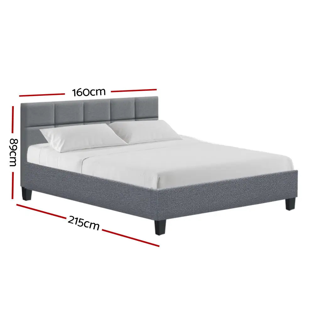 Artiss Bed Frame Queen Size Grey TINO - Furniture > Bedroom