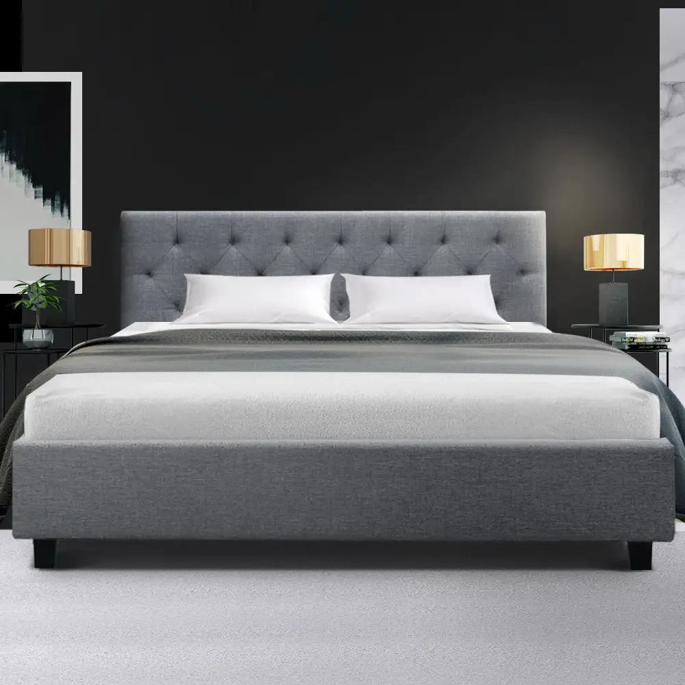 Artiss Bed Frame Queen Size Grey VANKE - Furniture > Bedroom