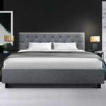 Artiss Bed Frame Queen Size Grey VANKE - Furniture > Bedroom