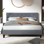 Artiss Bed Frame Queen Size Grey VANKE - Furniture > Bedroom