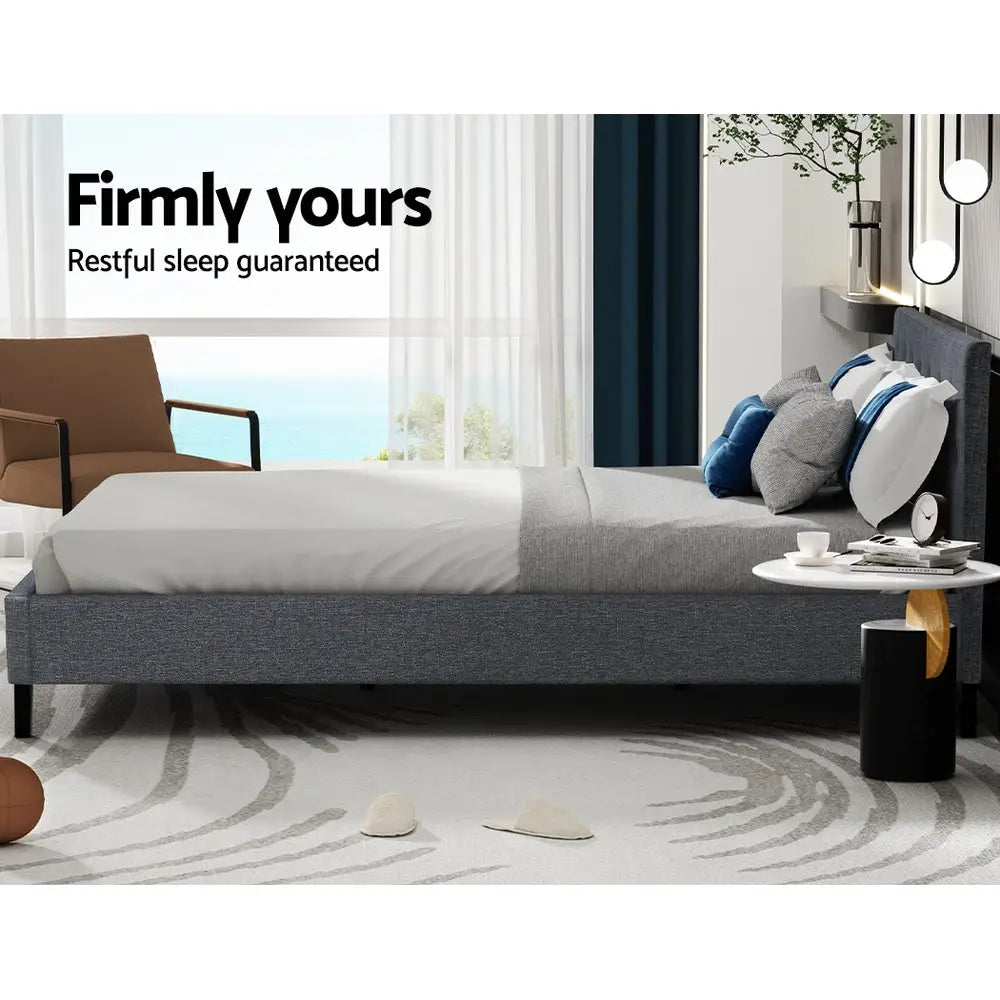 Artiss Bed Frame Queen Size Grey VANKE - Furniture > Bedroom