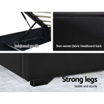 Artiss Bed Frame Queen Size LED Gas Lift Black COLE - Furniture > Bedroom