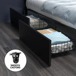 Artiss Bed Frame Queen Size LED with 4 Drawers Black DUNN - Furniture > Bedroom > Beds & Bed Frames