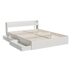 Artiss Bed Frame Queen Size Mattress Base wtih Charging Ports 2 Storage Drawers - Furniture > Bedroom > Beds & Bed