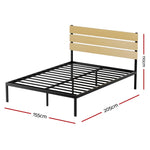 Artiss Bed Frame Queen Size Metal Base Mattress Platform Foundation Black PAULA - Furniture > Bedroom