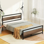 Artiss Bed Frame Queen Size Metal Base Mattress Platform Foundation Black DREW - Furniture > Bedroom > Beds & Bed Frames
