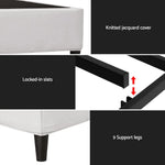Artiss Bed Frame Queen Size Metal Grey MASON - Furniture > Bedroom > Beds & Bed Frames
