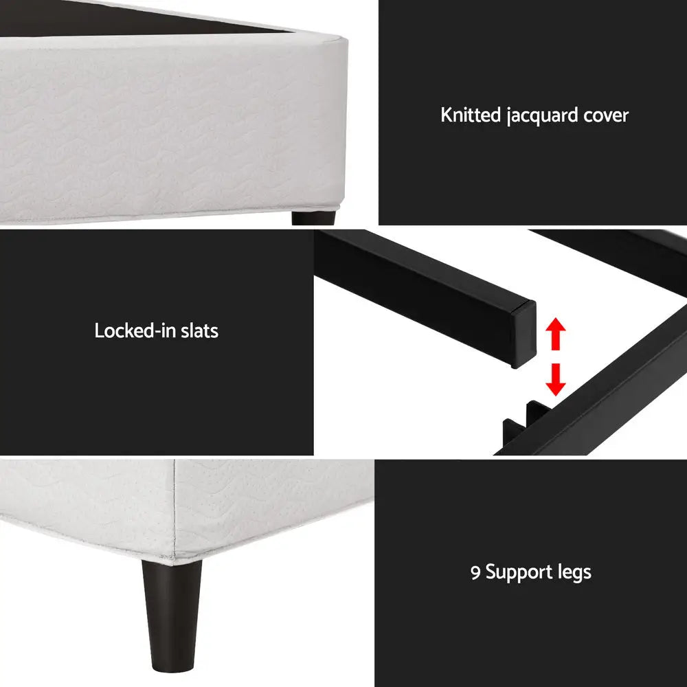 Artiss Bed Frame Queen Size Metal Grey MASON - Furniture > Bedroom > Beds & Bed Frames