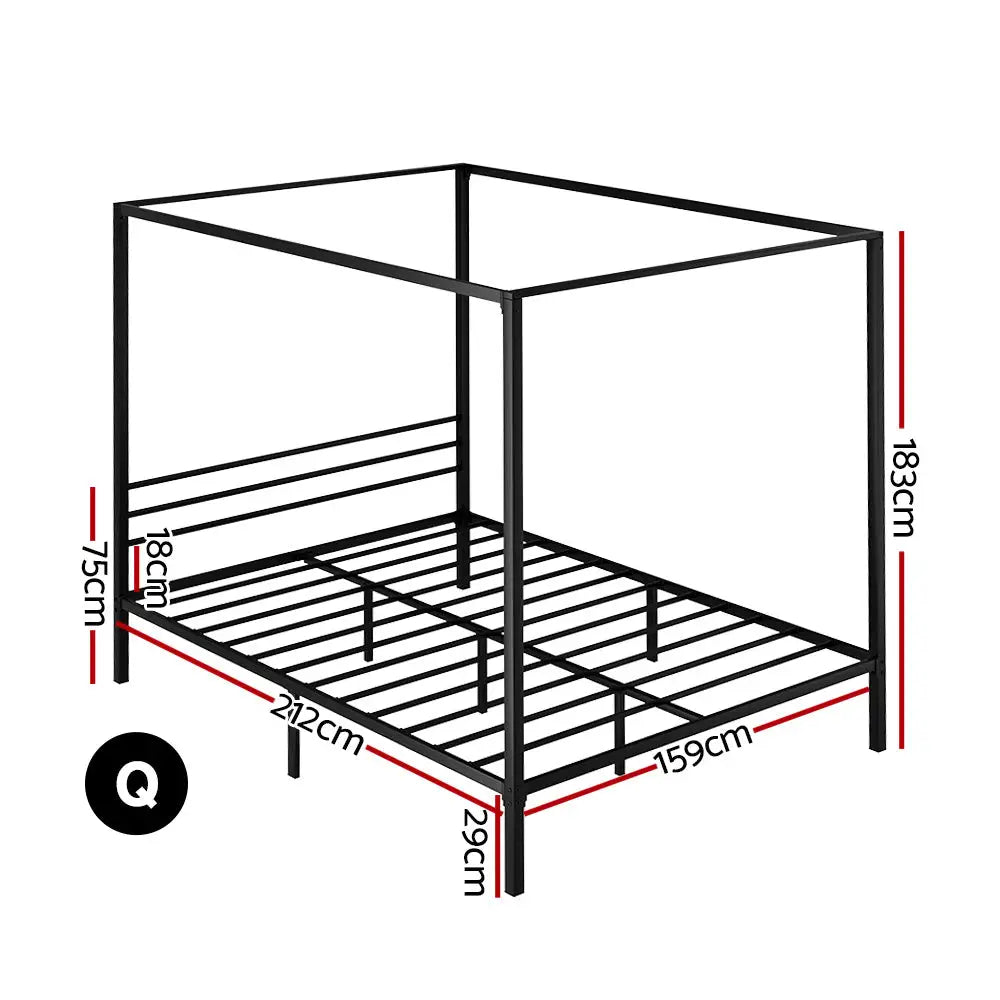 Artiss Bed Frame Queen Size Metal Frame POCHY - Furniture > Bedroom