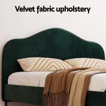 Artiss Bed Frame Queen Size Velvet Dark Green OLAN - Furniture > Bedroom