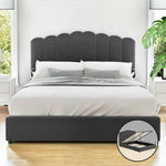 Artiss Bed Frame Queen Size Velvet Grey FION - Furniture > Bedroom > Beds & Bed Frames