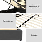 Artiss Bed Frame Queen Size Velvet Grey FION - Furniture > Bedroom > Beds & Bed Frames