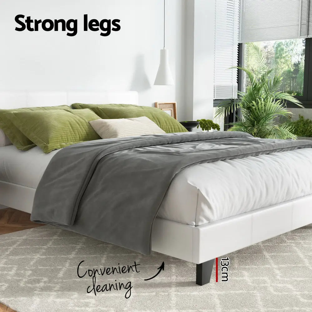 Artiss Bed Frame Queen Size White NEO - Furniture > Bedroom > Beds & Bed Frames