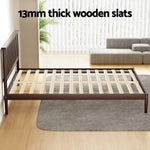 Artiss Bed Frame Queen Size Wooden Base Mattress Platform Timber Walnut VISE - Furniture > Bedroom