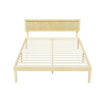 Artiss Bed Frame Queen Size Wooden Base Mattress Platform Timber Pine YUMI - Furniture > Bedroom > Beds & Bed Frames