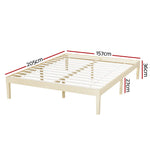 Artiss Bed Frame Queen Size Wooden Base Mattress Platform Timber Pine BRUNO - Furniture > Bedroom > Beds & Bed Frames