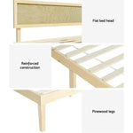 Artiss Bed Frame Queen Size Wooden Base Mattress Platform Timber Pine YUMI - Furniture > Bedroom > Beds & Bed Frames