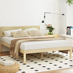 Artiss Bed Frame Queen Size Wooden Base Mattress Platform Timber Pine YUMI - Furniture > Bedroom > Beds & Bed Frames