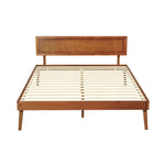 Artiss Bed Frame Queen Size Wooden Bed Base Walnut SPLAY - Furniture > Bedroom > Beds & Bed Frames