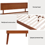Artiss Bed Frame Queen Size Wooden Bed Base Walnut SPLAY - Furniture > Bedroom > Beds & Bed Frames