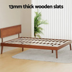 Artiss Bed Frame Queen Size Wooden Bed Base Walnut SPLAY - Furniture > Bedroom > Beds & Bed Frames