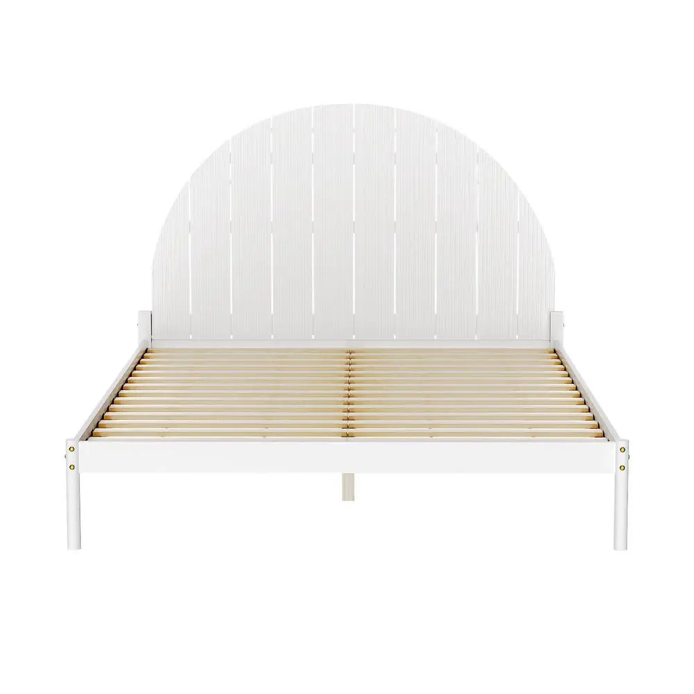 Artiss Bed Frame Queen Size Wooden White DALY - Furniture > Bedroom > Beds & Bed Frames