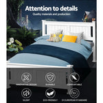 Artiss Bed Frame Queen Size Wooden White RIO - Furniture > Bedroom