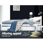 Artiss Bed Frame Queen Size Wooden White RIO - Furniture > Bedroom