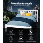 Artiss Bed Frame Queen Size Wooden White SOFIE - Furniture > Bedroom