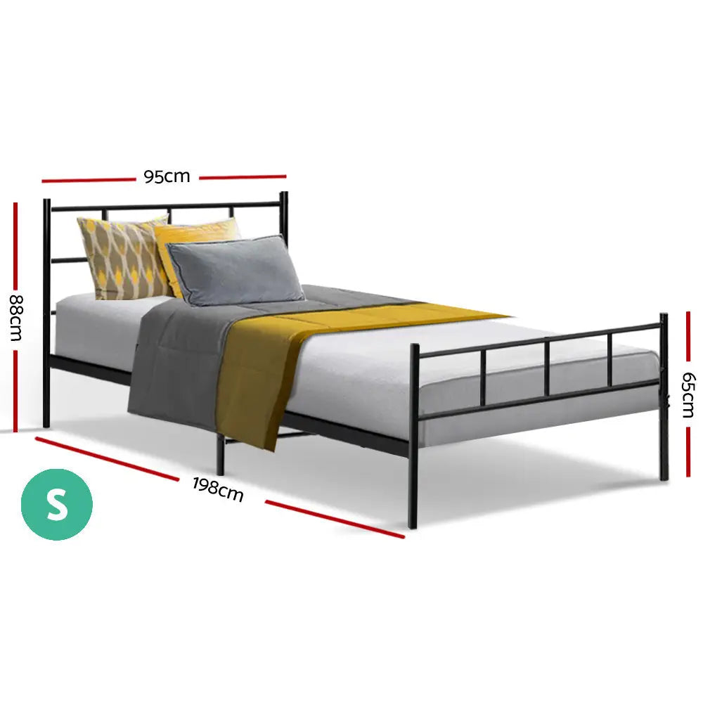 Artiss Bed Frame Single Metal Bed Frames SOL - Furniture > Bedroom