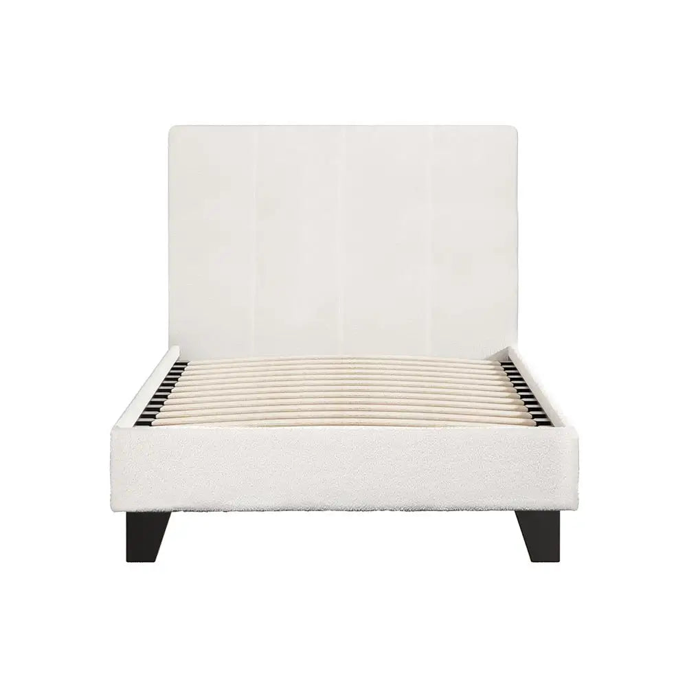 Artiss Bed Frame Single Size Boucle NEO - Furniture > Bedroom