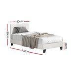 Artiss Bed Frame Single Size Boucle NEO - Furniture > Bedroom