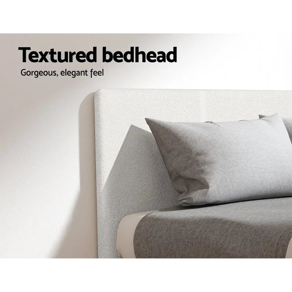 Artiss Bed Frame Single Size Boucle NEO - Furniture > Bedroom