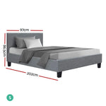Artiss Bed Frame Single Size Grey NEO - Furniture > Bedroom