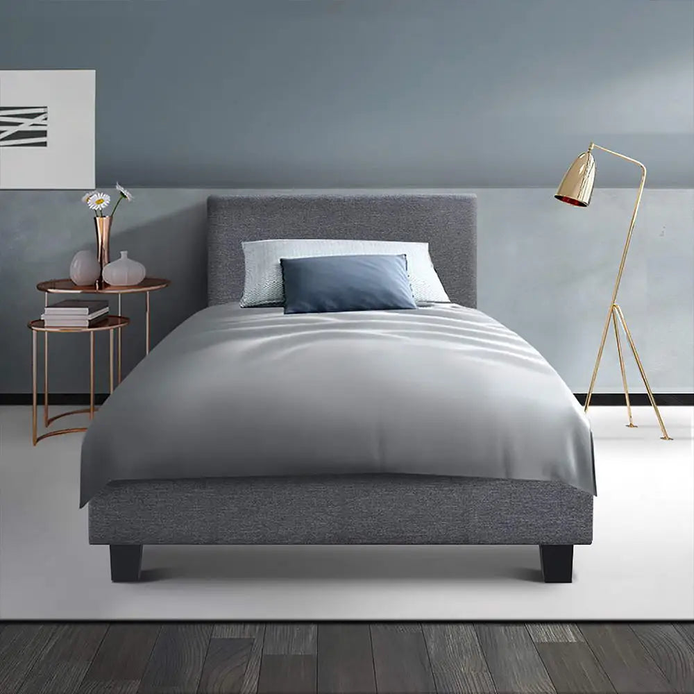 Artiss Bed Frame Single Size Grey NEO - Furniture > Bedroom