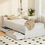 Artiss Bed Frame Single Size Mattress Base wtih Charging Ports 2 Storage Drawers - Furniture > Bedroom > Beds & Bed