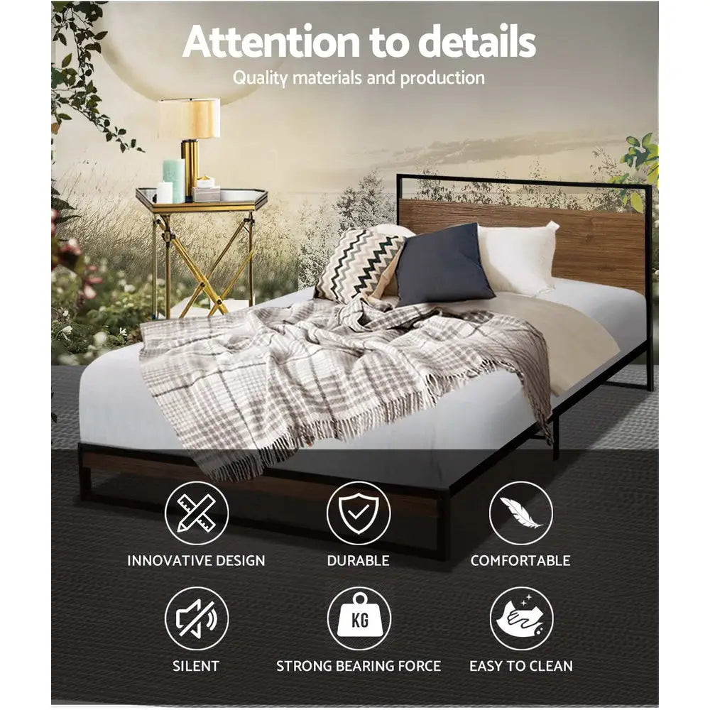 Artiss Bed Frame Single Size Metal Frame DANE - Furniture > Bedroom