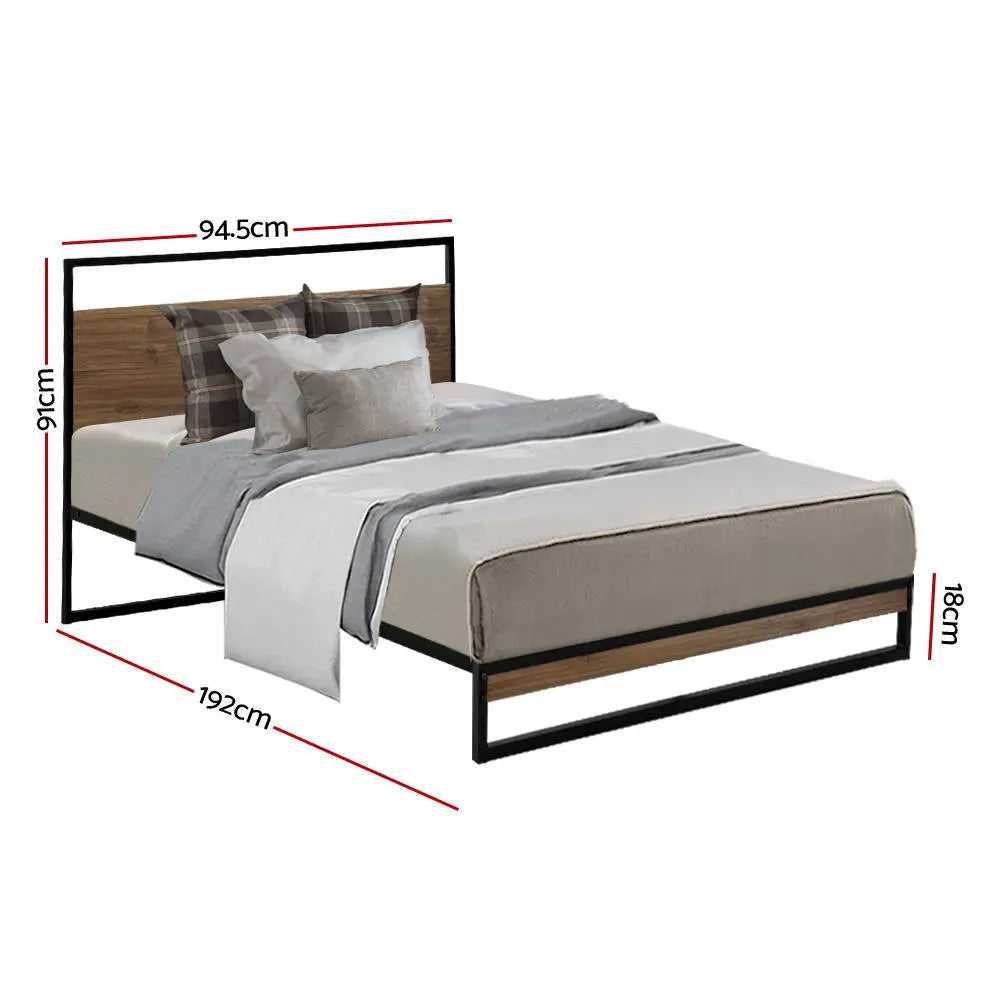 Artiss Bed Frame Single Size Metal Frame DANE - Furniture > Bedroom