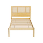 Artiss Bed Frame Single Size Rattan Wooden RITA - Furniture > Bedroom > Beds & Bed Frames