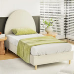 Artiss Bed Frame Single Size Velvet Cream ELLA - Furniture > Bedroom