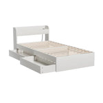 Artiss Bed Frame Single Size with Charging Ports and 2 Drawers AURA - Furniture > Bedroom > Beds & Bed Frames