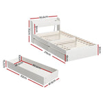 Artiss Bed Frame Single Size with Charging Ports and 2 Drawers AURA - Furniture > Bedroom > Beds & Bed Frames