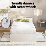 Artiss Bed Frame Single Size with Charging Ports and 2 Drawers AURA - Furniture > Bedroom > Beds & Bed Frames