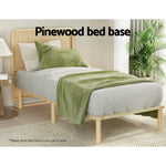 Artiss Bed Frame Single Size Wooden Base Mattress Platform Timber Pine AMBA - Furniture > Bedroom > Beds & Bed Frames