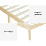 Artiss Bed Frame Single Size Wooden Base Mattress Platform Timber Pine BRUNO - Furniture > Bedroom > Beds & Bed Frames
