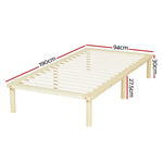 Artiss Bed Frame Single Size Wooden Base Mattress Platform Timber Pine AMBA - Furniture > Bedroom > Beds & Bed Frames