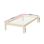 Artiss Bed Frame Single Size Wooden Base Mattress Platform Timber Pine BRUNO - Furniture > Bedroom > Beds & Bed Frames